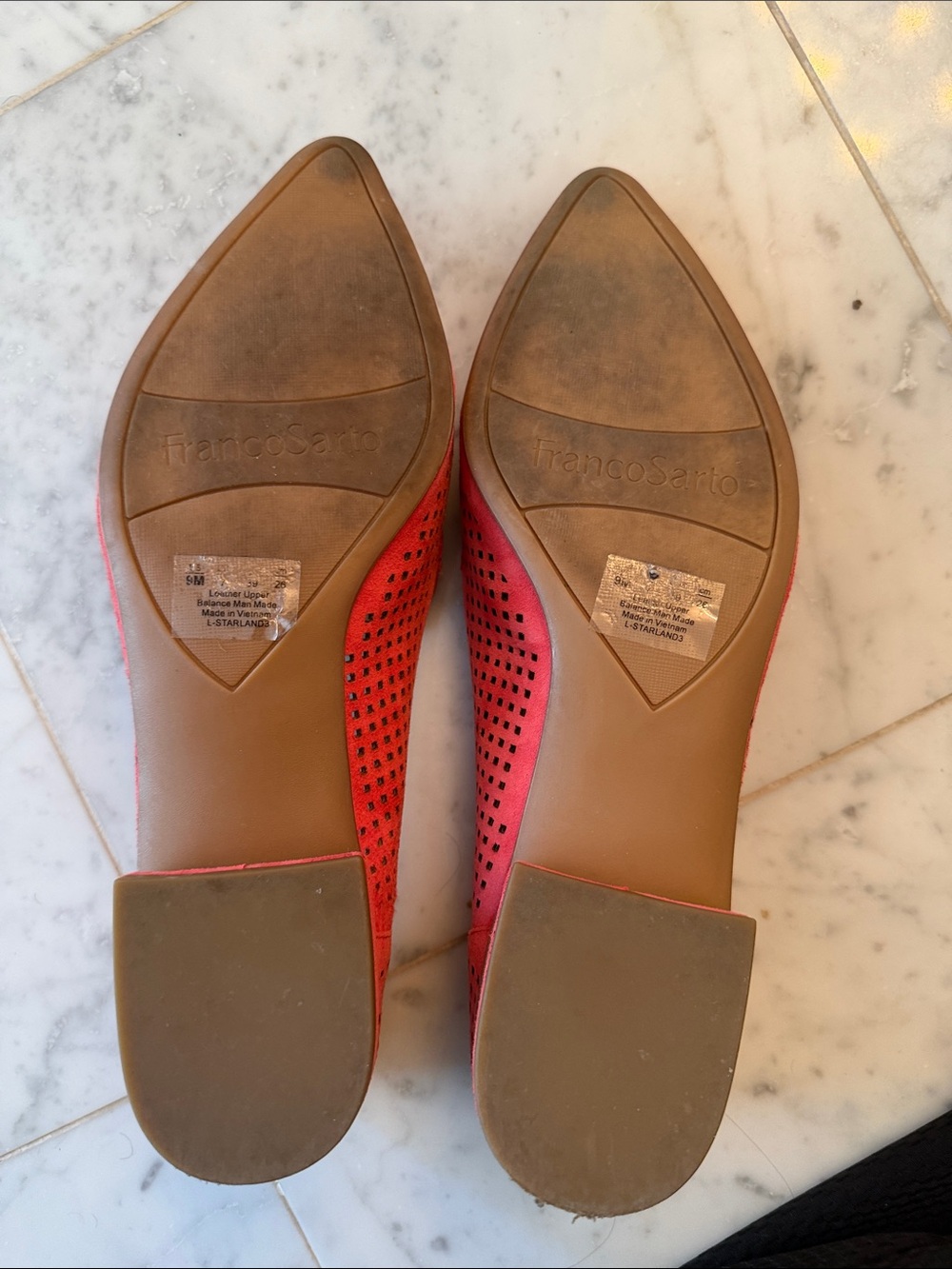 Franco Sarto Coral Perforated Suede Pointed Loafers - Picture 5 of 6